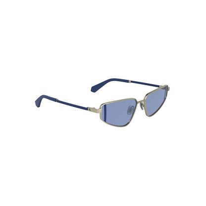 Calvin Klein Gray Metal Women Sunglasses with blue lenses and sleek design