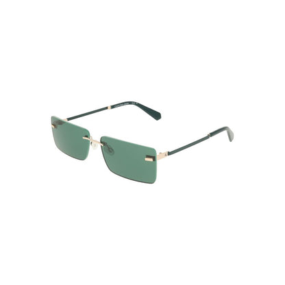 Calvin Klein Green Metal Women Sunglass with sleek metal frame and rectangular green lenses.