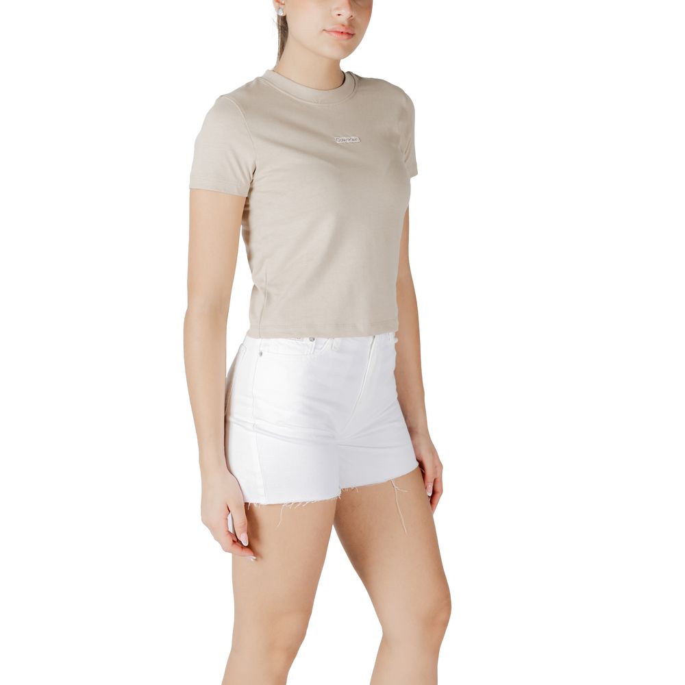 Calvin Klein Jeans Beige Recycled Cotton T-Shirt