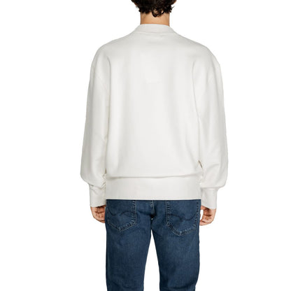 Calvin Klein Jeans White Recycled Cotton Sweatshirt