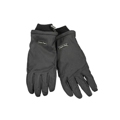 Black Calvin Klein Nero Lana Uomo Glove with logo, sustainable fashion accessory.