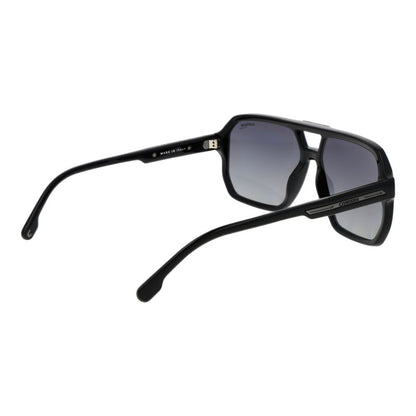 Carrera Black Eco Polyamide Sunglasses for men with black full-rim frame, grey polarized gradient lenses, and eco-friendly material.