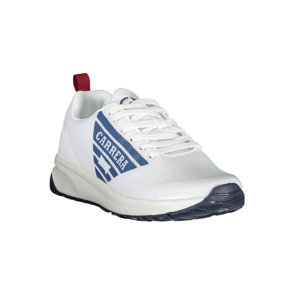Carrera White Eco Leather Men Sneaker with dynamic design and Carrera logo, perfect for style and comfort.