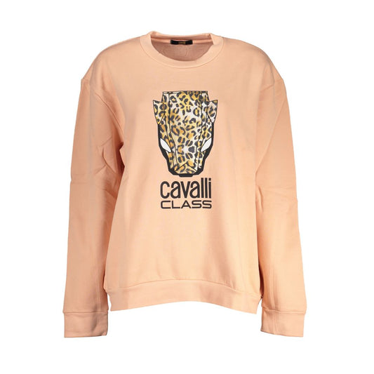 Cavalli Class Pink Cotton Sweater
