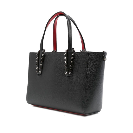 Christian Louboutin Cabata mini leather tote bag with black spiked stud embellishment and detachable shoulder strap