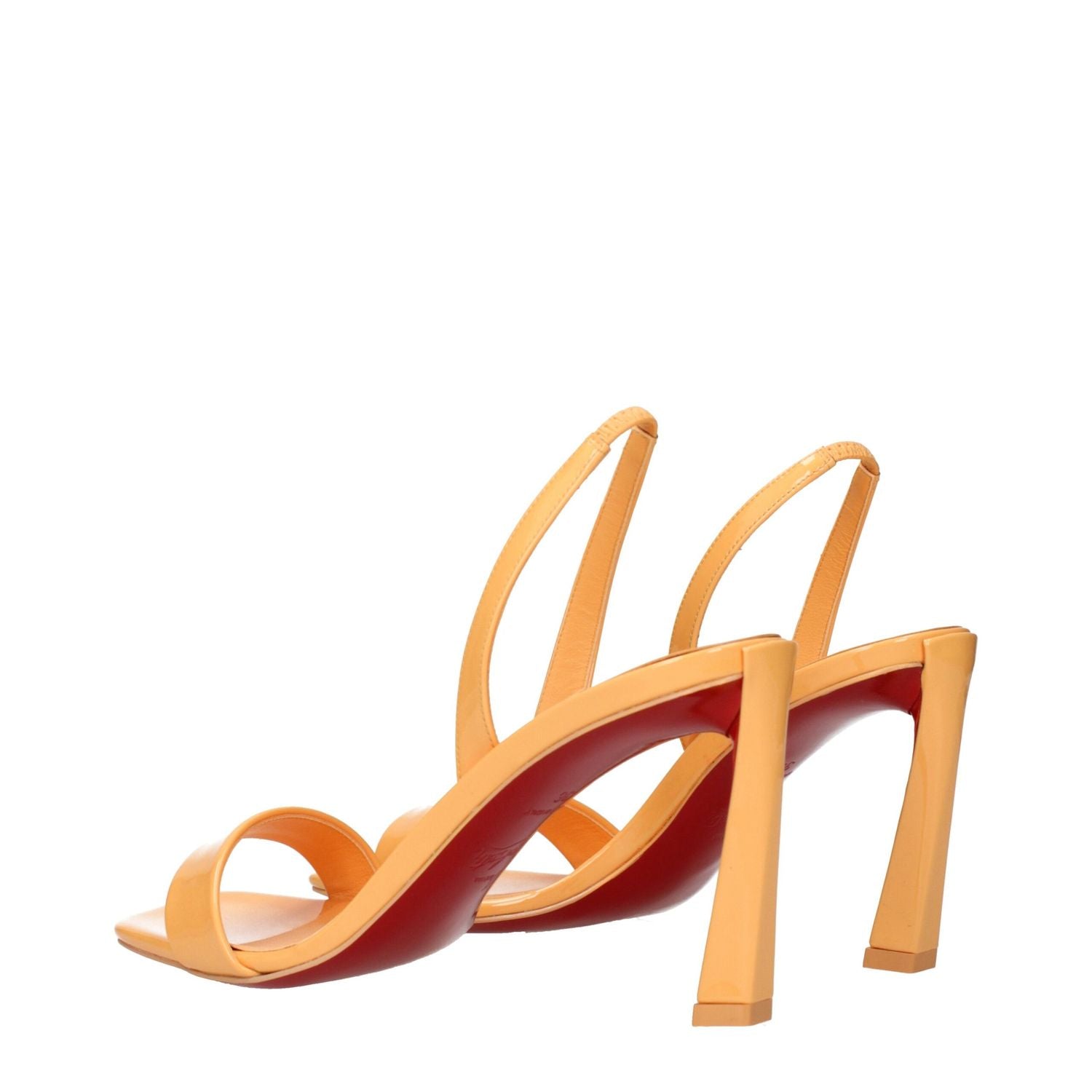 Christian Louboutin Orange Leather Stiletto Heel Sandals