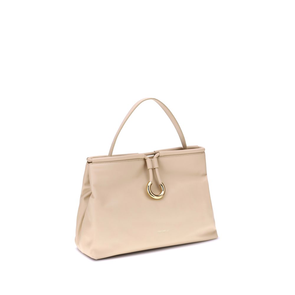 Coccinelle Cream Calf Leather Bos Taurus Handbag