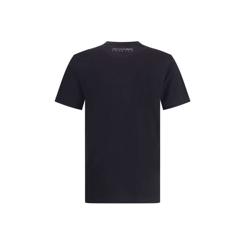 Comme Des Garçons Black Cotton T-Shirt with minimal back logo and crew neck, short sleeves, regular fit, 100% cotton, AW25 collection.