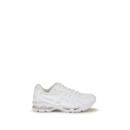 Comme Des Garçons White Polyamide Athletic Sneakers with minimalist design, lace-up details, and rubber sole.