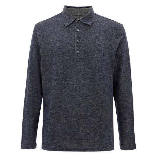 Corneliani Blue Wool Polo Shirt CO-7724673-IT50 | L
