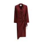 Crida Milano Como Dress in crêpe de chine CR-COMOBORDEAUX-0/XS