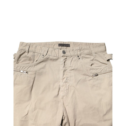 Daniele Alessandrini Beige Cotton Mid Waist Straight Men Denim Jeans