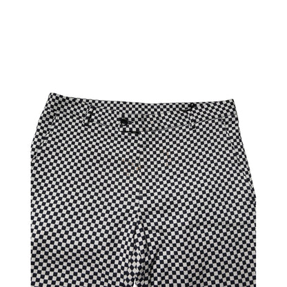 Daniele Alessandrini Black White Checkered Men Cropped Pants with mid-waist fit and modern silhouette.