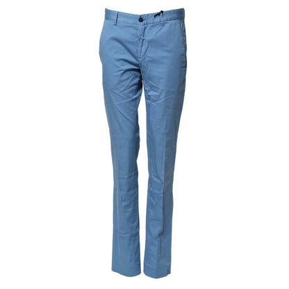 Daniele Alessandrini Blue Cotton Mid Waist Straight Men Denim Jeans stylish modern
