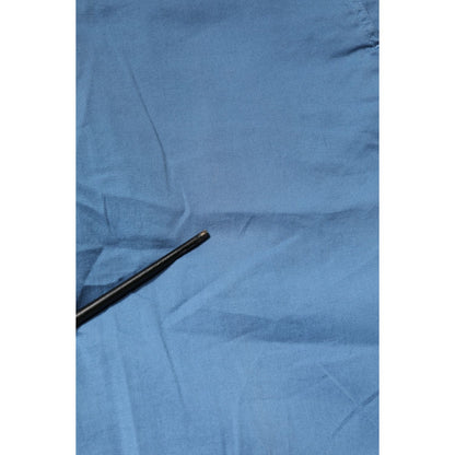 Close-up fabric shot of Daniele Alessandrini Blue Cotton Mid Waist Straight Men Denim Jeans showcasing texture and color.