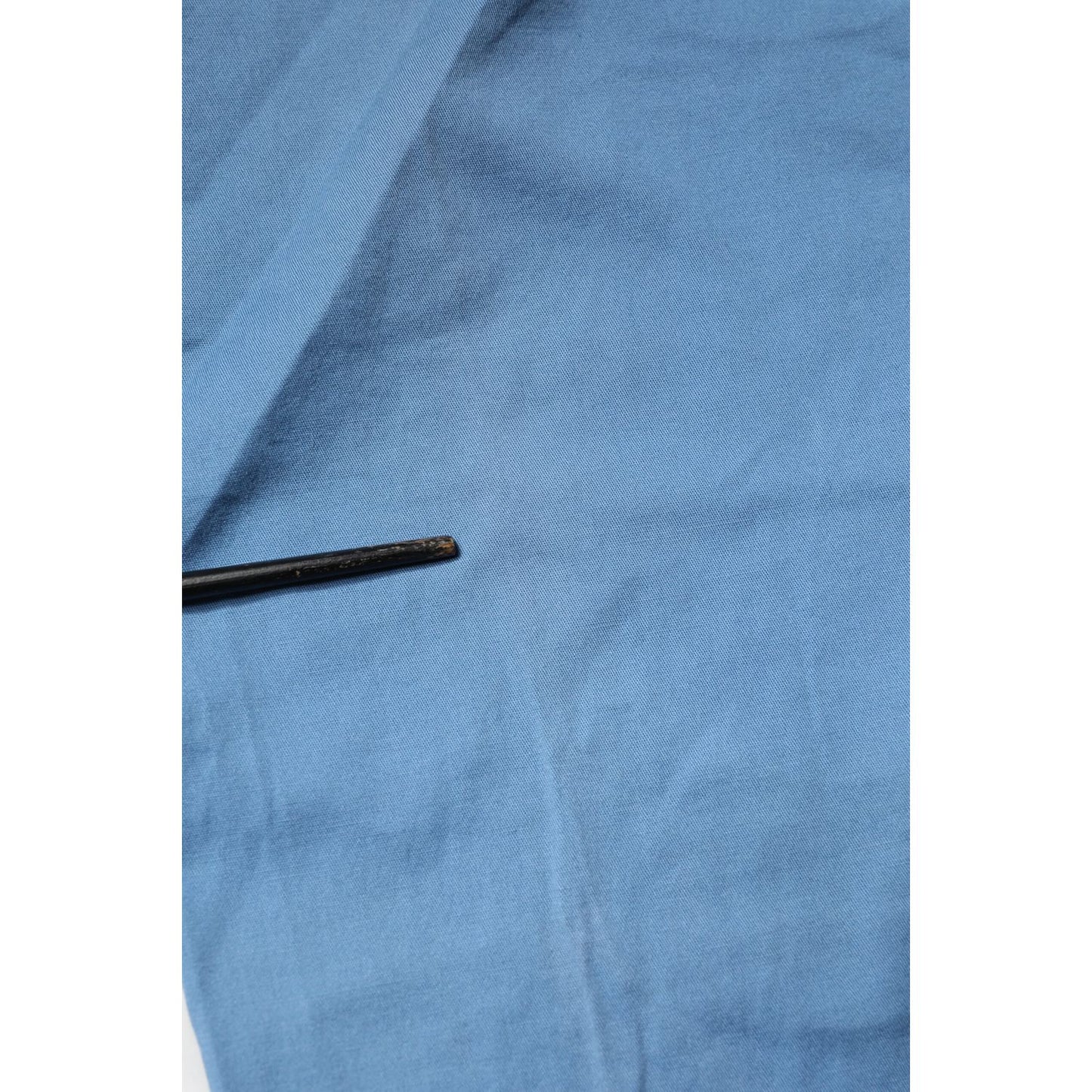 Close-up of Daniele Alessandrini Blue Cotton Mid Waist Straight Men Denim Jeans fabric texture.