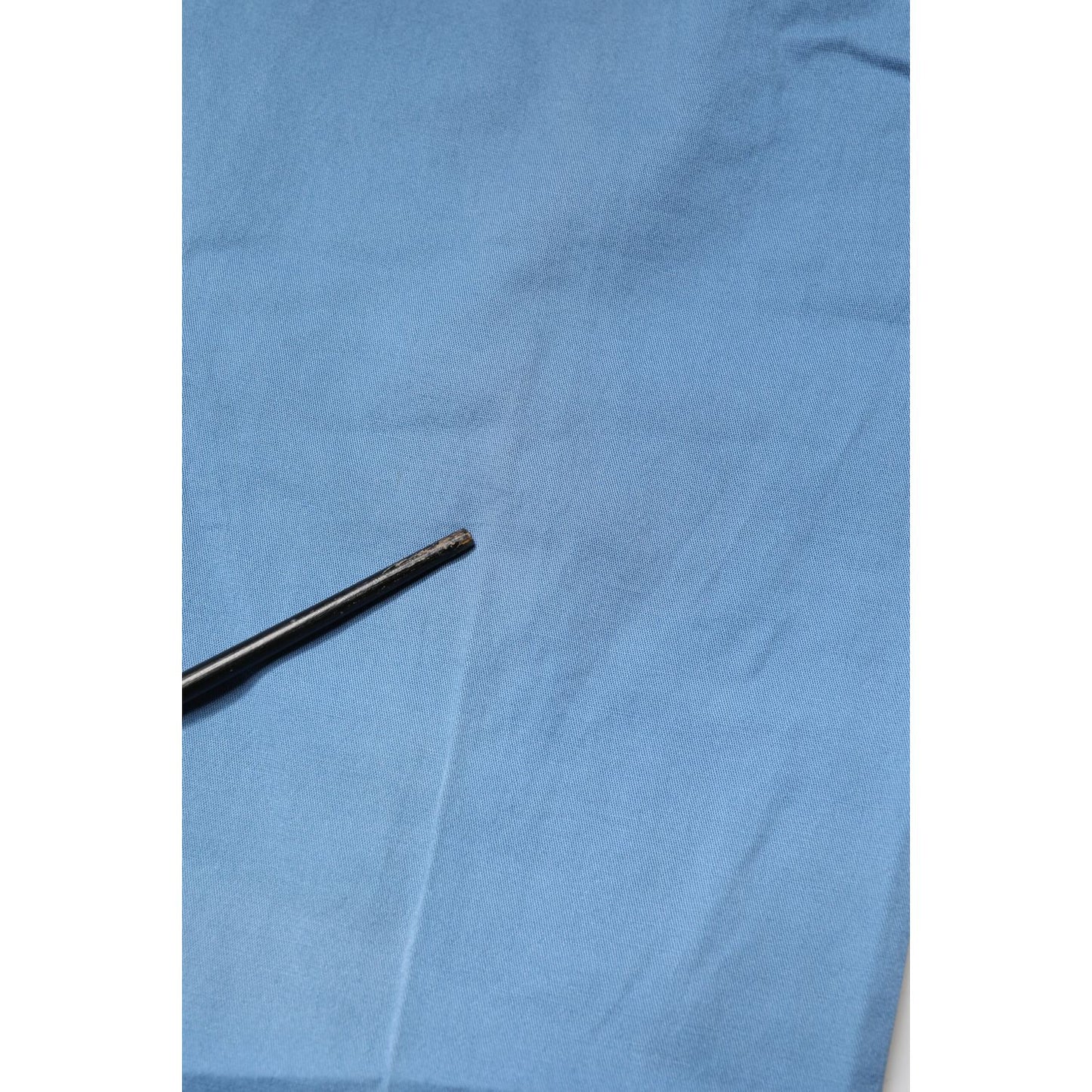 Close-up fabric view of Daniele Alessandrini Blue Cotton Mid Waist Straight Men Denim Jeans material texture.