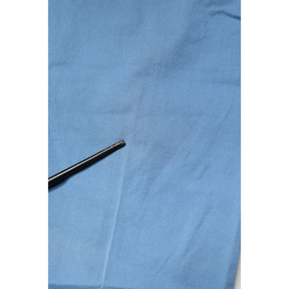 Close-up fabric view of Daniele Alessandrini Blue Cotton Mid Waist Straight Men Denim Jeans material texture.