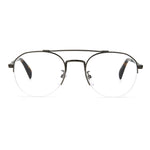 David Beckham Bicolor Metal Frames front view, DK Ruthen color, clear lenses, size 51/21/145mm, model DB-7014-KJ1.