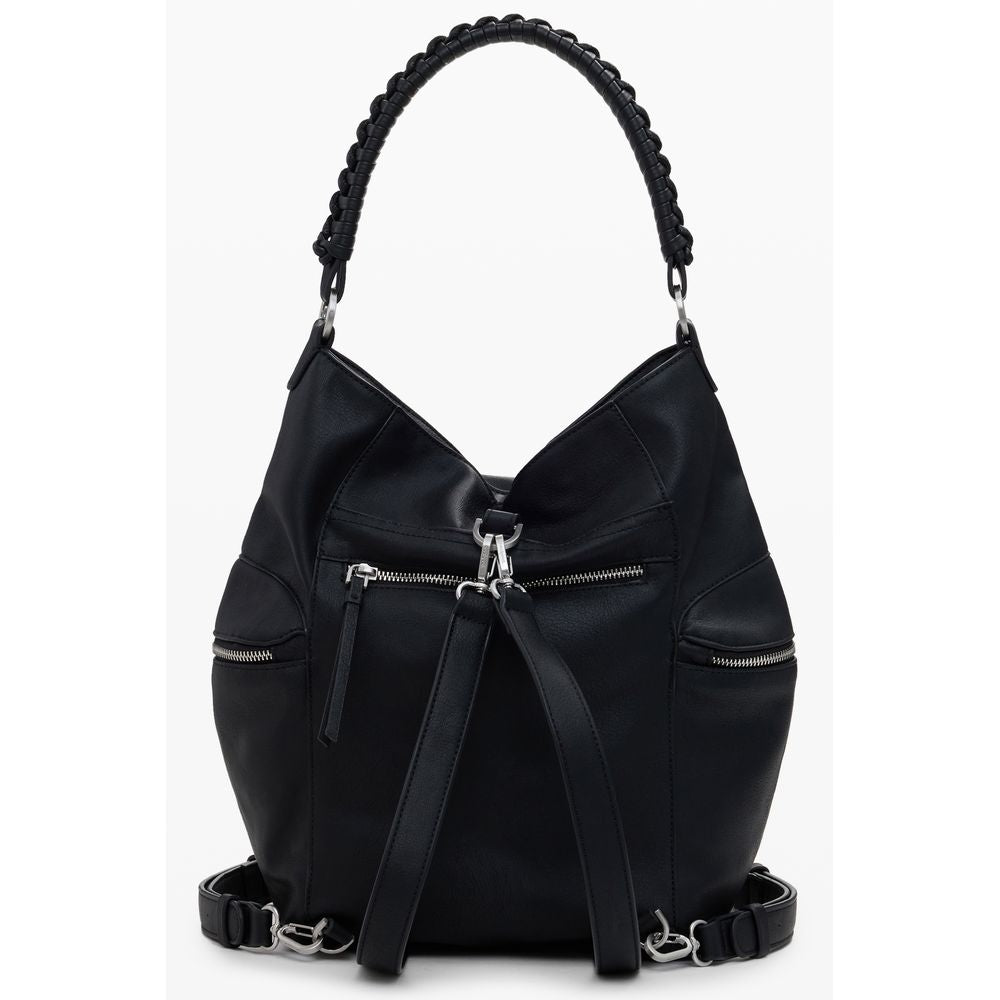 Front view with bag zipped and handles upright.