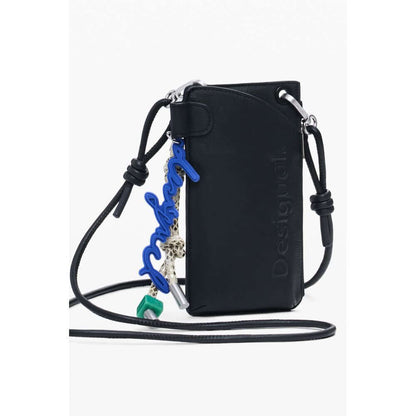 Desigual Black Polyethylene Women Wallet with contrast details and coin pocket, doubles as mini-crossover for style and utility.