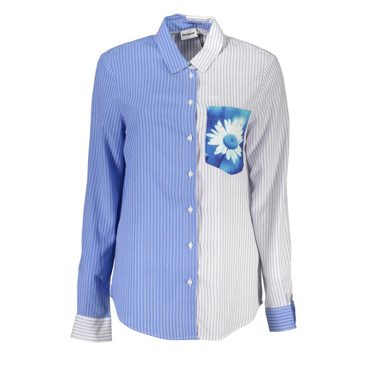 Desigual Blue Viscose Pattern Shirt