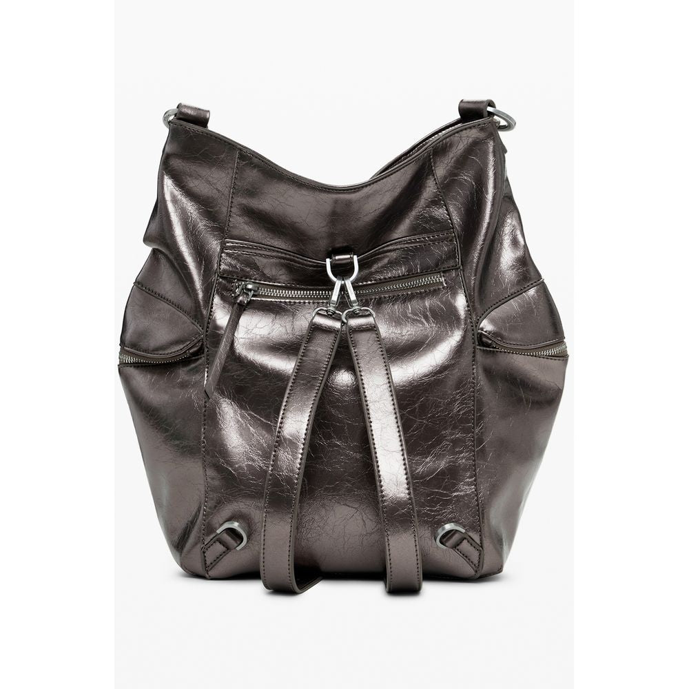 Front view with bag zipped and handles upright.