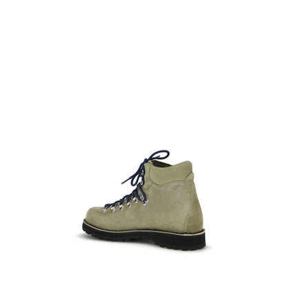 Diemme Green Leather Lace-Up Boots side view showcasing traditional Italian design with padded lining and support for versatile terrain.