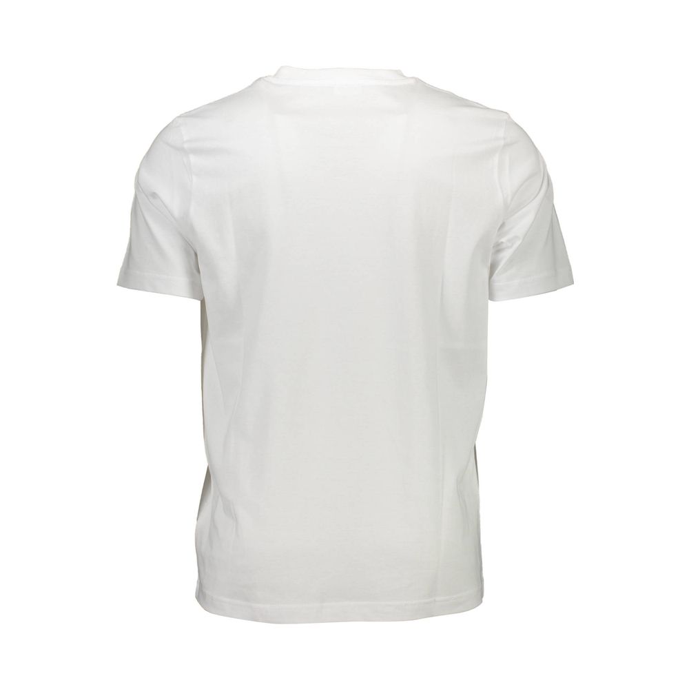Rear view of Diesel White Cotton Men T-Shirt, showcasing its sleek design and high-quality cotton material.