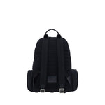 Dolce & Gabbana Backpack with adjustable straps, double-slider zipper, and monogram front detail, calfskin leather accents, back view.