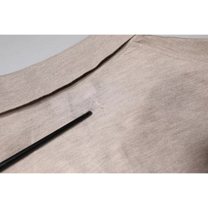 Minor defect on Dolce & Gabbana Beige Cashmere Knit Collared Pullover Sweater