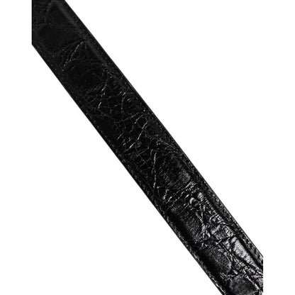 Dolce & Gabbana Black Alligator Leather Bag Shoulder Strap