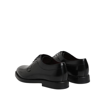 Dolce & Gabbana Black Calf Leather Lace Up Dress Shoes