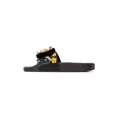 Dolce & Gabbana Black Calfskin Women Sandal