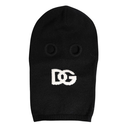 Dolce & Gabbana Black Cashmere Knitted Ski Mask Balaclava Hat