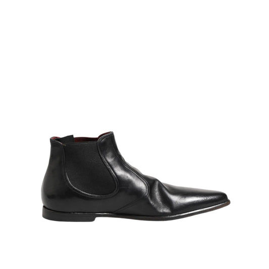 Dolce & Gabbana Black Chelsea Slip On Men Ankle Boots Shoes MV7927-42