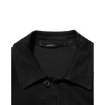 Dolce & Gabbana Black Cotton Denim Stretch Button Up Jacket collar detail