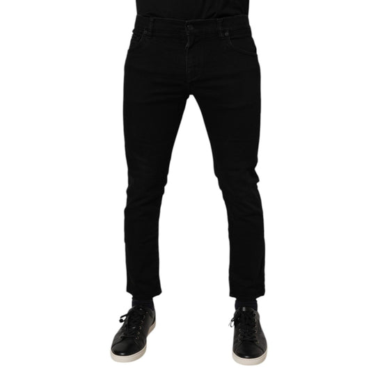 Dolce & Gabbana Black Cotton Skinny Jeans Men Trouser Pants PAN76664 -566