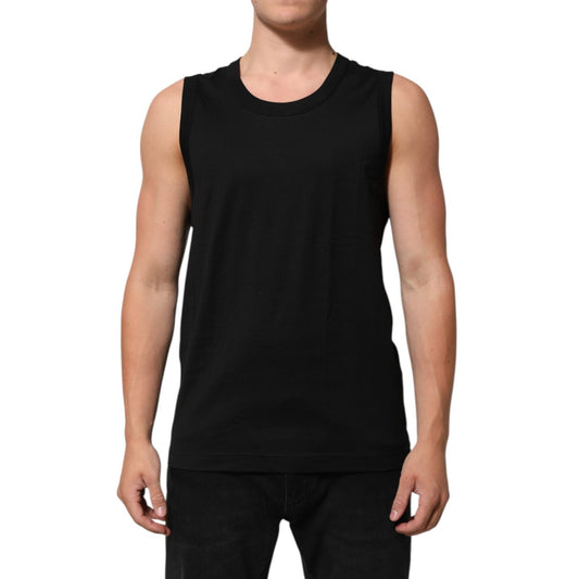 Dolce & Gabbana Black Cotton Sleeveless Underwear Men Tank Top
