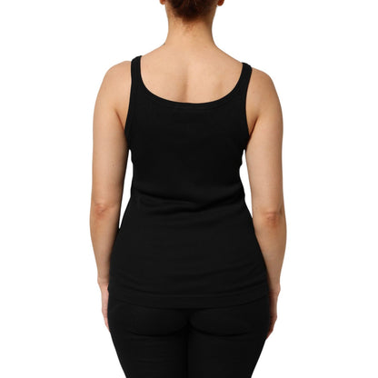 Dolce & Gabbana Black Cotton Sleeveless Women Tank Top