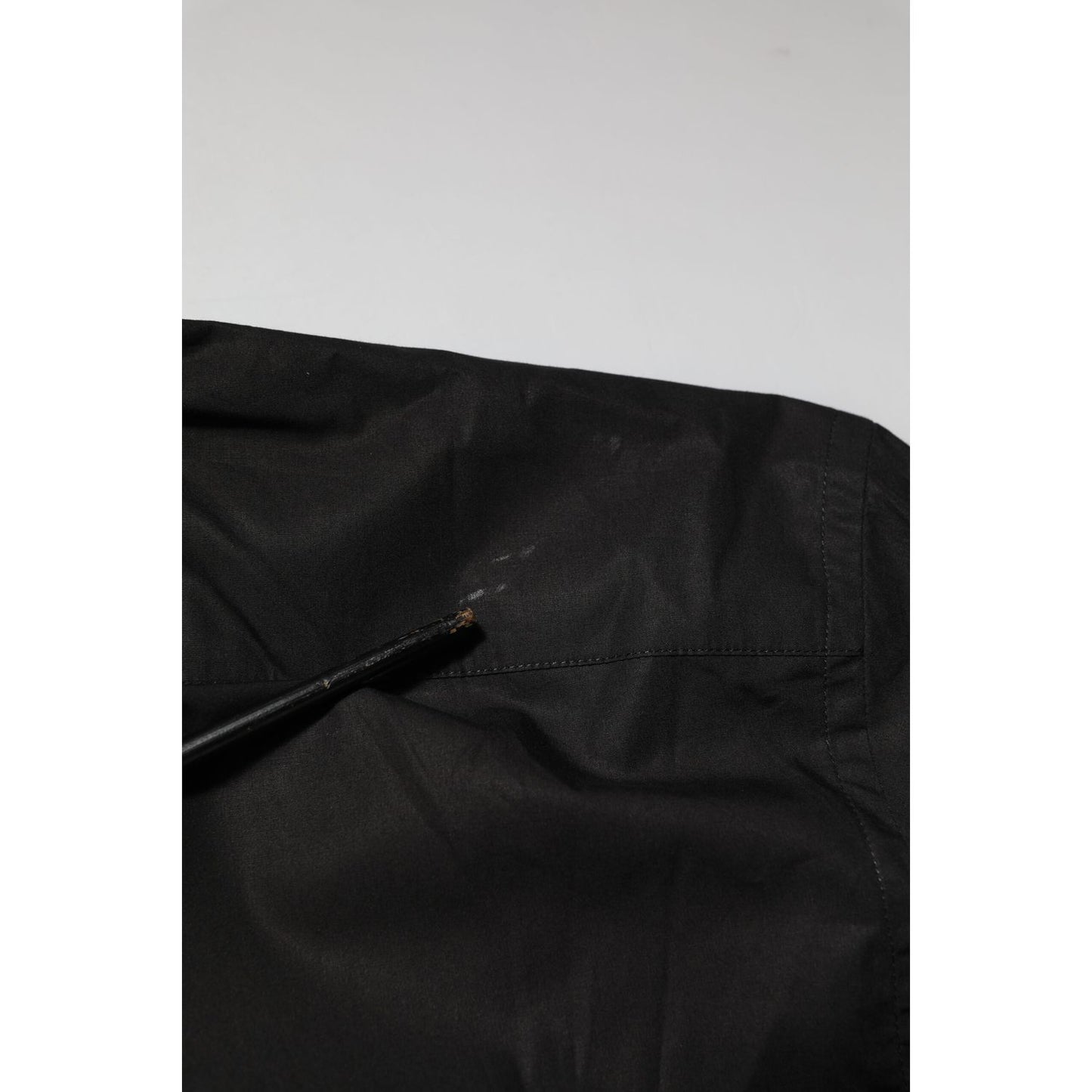 Dolce & Gabbana Black Cotton Star Sequin Dress Formal Men Shirt