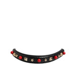 Dolce & Gabbana Black Embellished Leather Bag Handle Women Shoulder Strap SMY11164