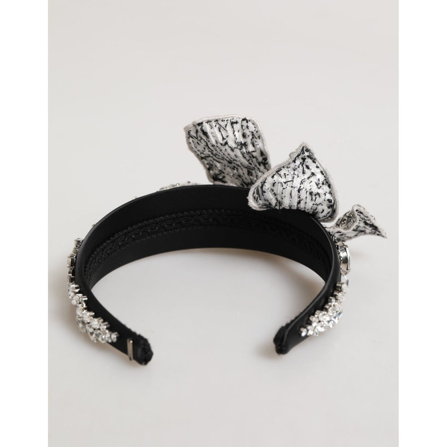 Dolce & Gabbana Black Hair Flower Crystal LIMONI Women Headband Diadem