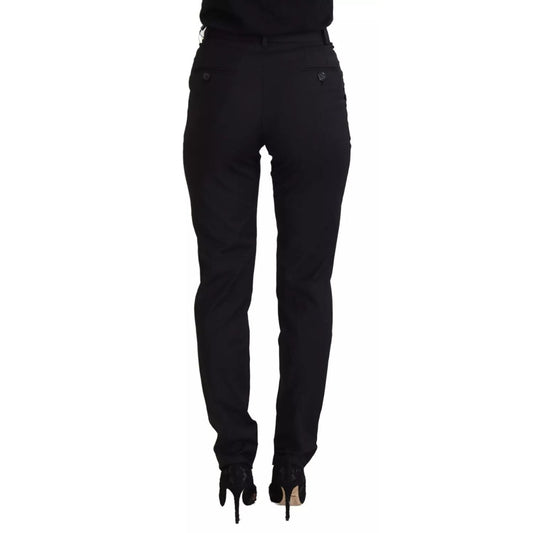 Dolce & Gabbana Black High Waist Skinny Trouser STAFF Pants PAN73120-36
