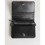 Dolce & Gabbana Black Leather DG Logo Bifold Card Holder Men Borse Wallet with card slots and sleek design, open view.