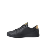 Dolce & Gabbana Black Leather Heart Embellished Sneakers Shoes with lace-up closure and multicolored details.