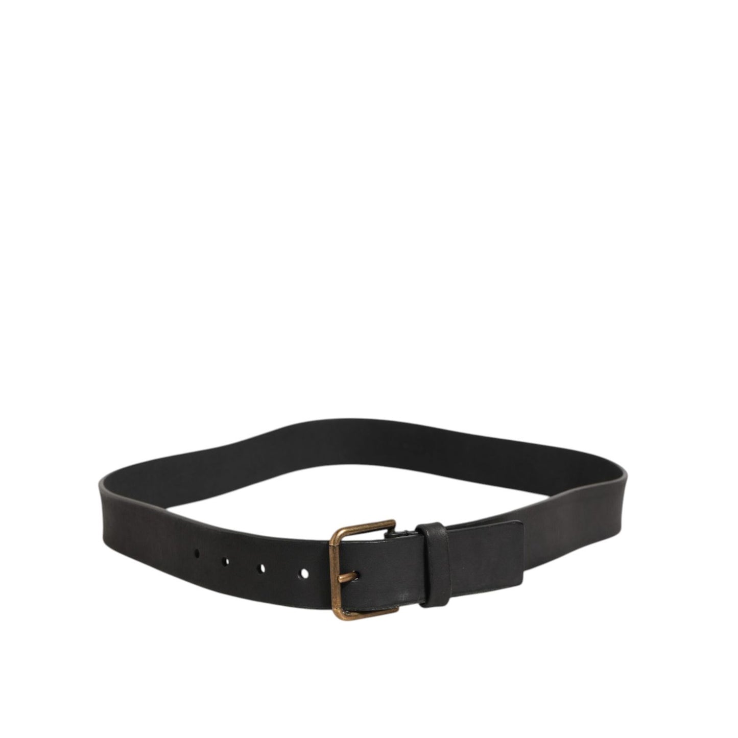 Dolce & Gabbana Black Leather Metal Buckle Classic Men Belt
