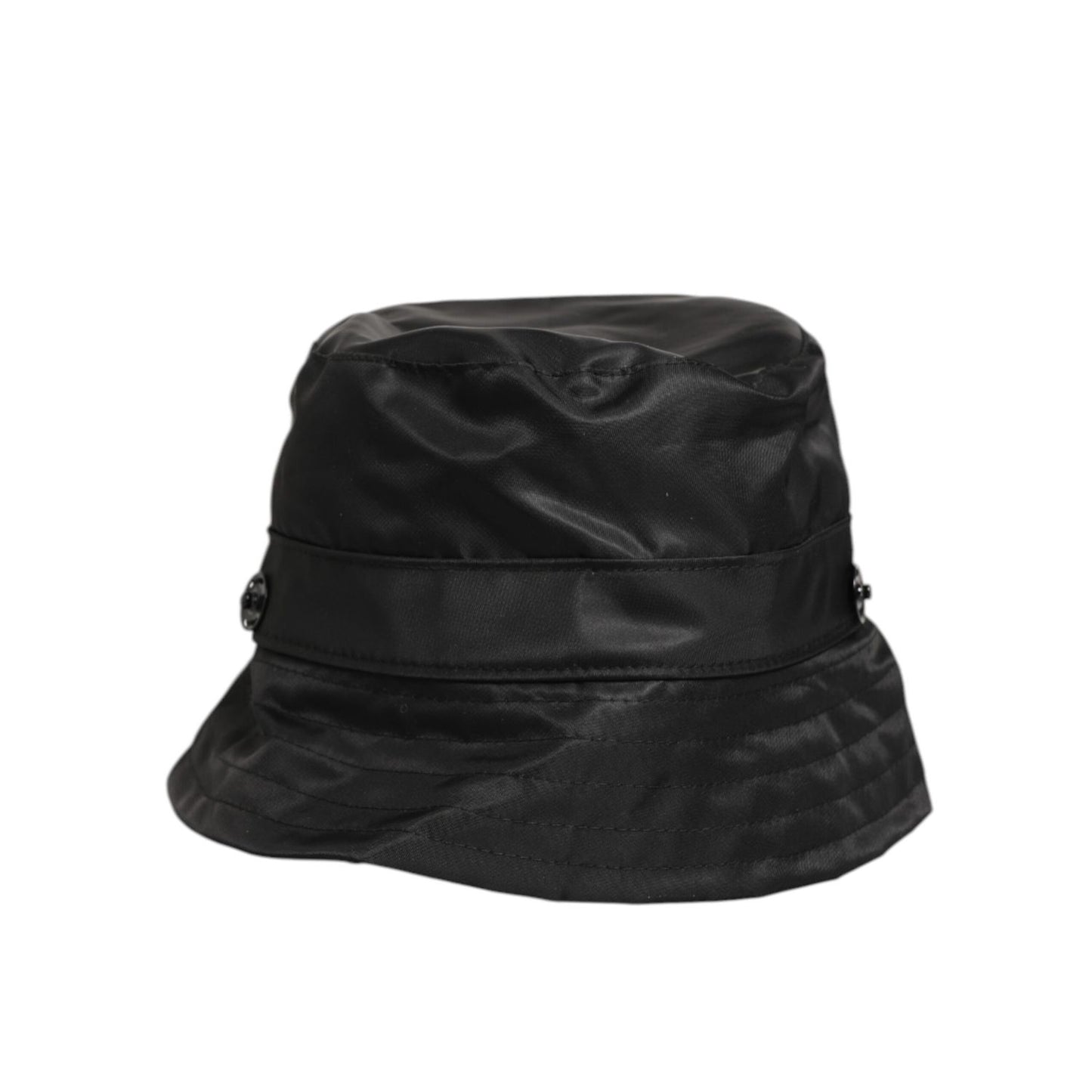 Dolce & Gabbana Black PVC Wide Brim Men Bucket Capello Hat