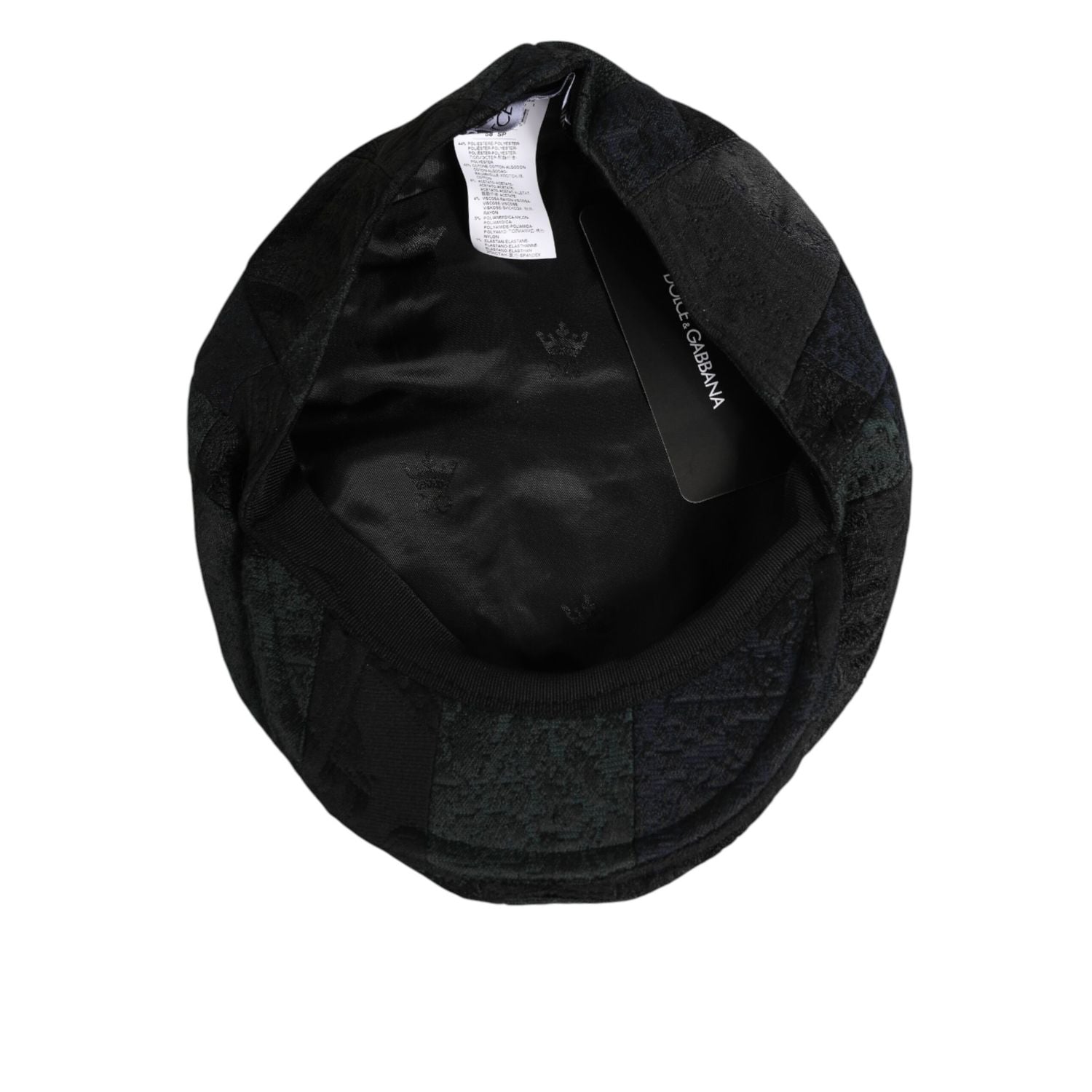 Dolce & Gabbana Black Polyester Newsboy Men Cloth Capello Hat