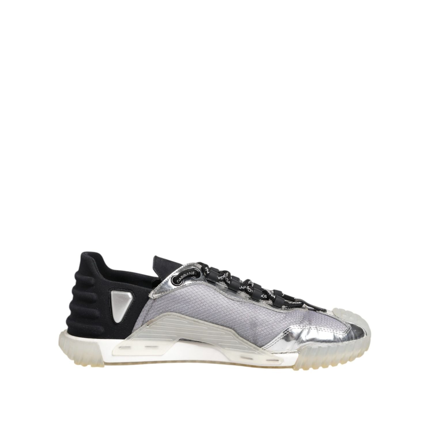 Dolce & Gabbana Black Silver NS1 Men Low Top Sneakers Shoes